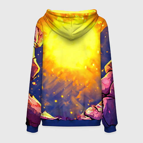 Мужская толстовка Сурикат в яркиз лучах солнца / 3D-Синий – фото 2