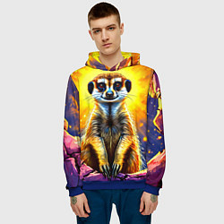 Толстовка-худи мужская Сурикат в яркиз лучах солнца, цвет: 3D-синий — фото 2