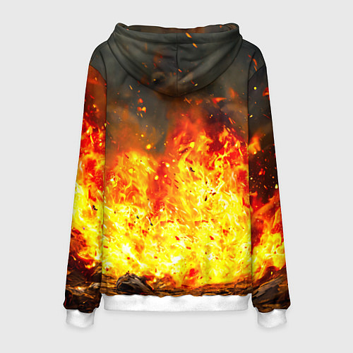 Мужская толстовка Буйвол в огне / 3D-Белый – фото 2