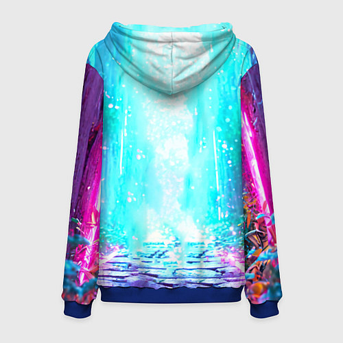 Мужская толстовка Ослик в неоновых искрах / 3D-Синий – фото 2