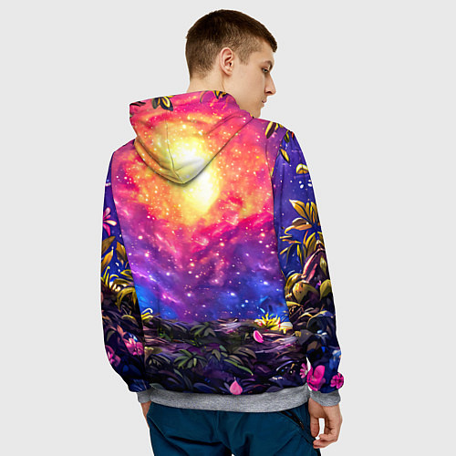 Мужская толстовка Панда и космическое небо / 3D-Меланж – фото 4