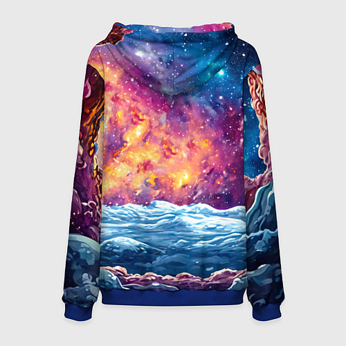 Мужская толстовка Белый медведь и звездное небо / 3D-Синий – фото 2