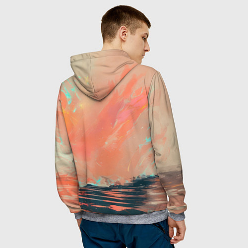 Мужская толстовка Россия - медведь / 3D-Меланж – фото 4