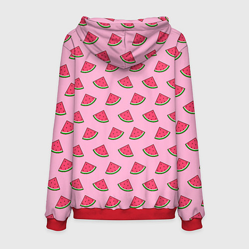 Мужская толстовка Дольки арбуза розовый / 3D-Красный – фото 2