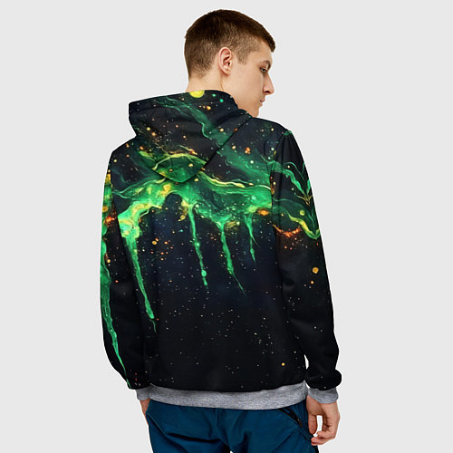 Мужская толстовка Зеленая кислота / 3D-Меланж – фото 4