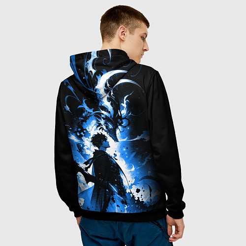 Мужская толстовка Поднятие уровня в одиночку - восстань / 3D-Черный – фото 4