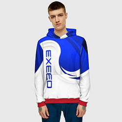 Толстовка-худи мужская Exeed - синий и белый, цвет: 3D-красный — фото 2
