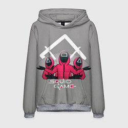 Толстовка-худи мужская Персонажи из Игра в кальмара, цвет: 3D-меланж