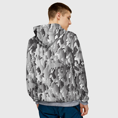 Мужская толстовка Монохромный камуфляж / 3D-Меланж – фото 4