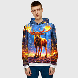 Толстовка-худи мужская Лосенок в лесу, цвет: 3D-белый — фото 2