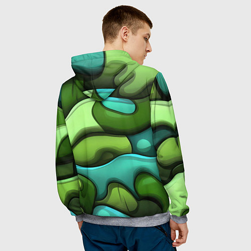 Мужская толстовка Объемные камуфляжные полосы / 3D-Меланж – фото 4
