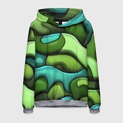 Толстовка-худи мужская Объемные камуфляжные полосы, цвет: 3D-меланж