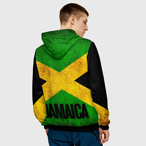 Мужская толстовка Jamaica lion flag / 3D-Черный – фото 4