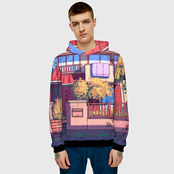 Толстовка-худи мужская Lo-fi японский стиль улица, цвет: 3D-черный — фото 2