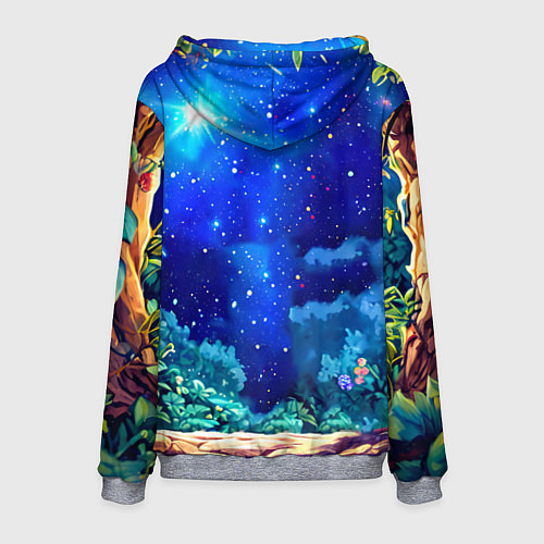 Мужская толстовка Ягуар в звездную ночь / 3D-Меланж – фото 2