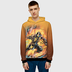 Толстовка-худи мужская Scorpion - Mortal Kombat, цвет: 3D-черный — фото 2
