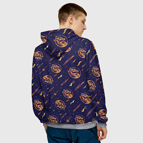 Мужская толстовка Mortal Kombat logo pattern / 3D-Меланж – фото 4