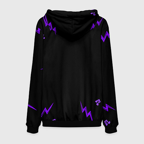 Мужская толстовка Fall Out Boy неоновый череп / 3D-Черный – фото 2