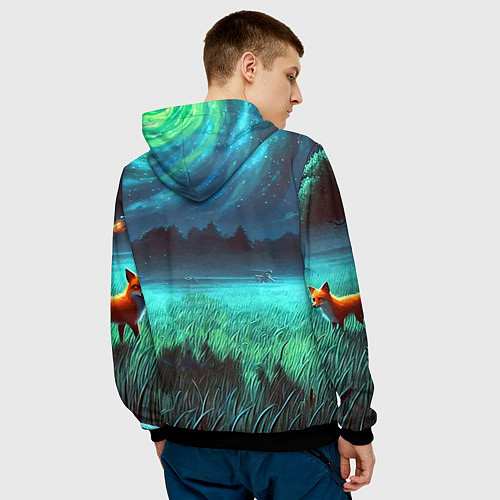 Мужская толстовка Рик и Морти на поляне - нейроарт / 3D-Черный – фото 4