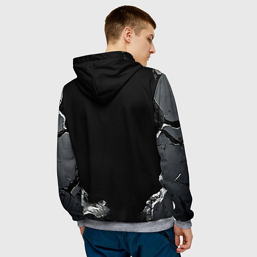 Мужская толстовка Енот на черном / 3D-Меланж – фото 4