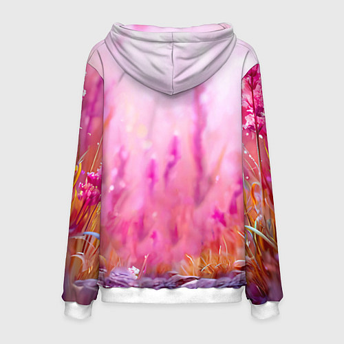 Мужская толстовка Зайчик в розовом / 3D-Белый – фото 2