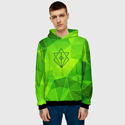 Толстовка-худи мужская In Flames green poly, цвет: 3D-черный — фото 2