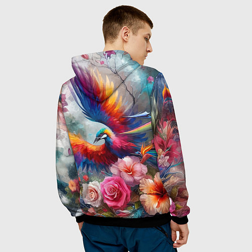 Мужская толстовка Тропическая птица / 3D-Черный – фото 4