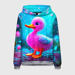 Толстовка-худи мужская Розовая уточка, цвет: 3D-меланж
