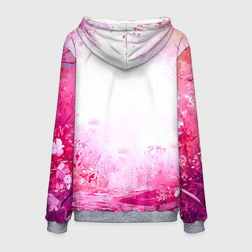 Мужская толстовка Белая лошадь с розовой гривой / 3D-Меланж – фото 2