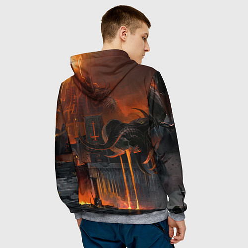 Мужская толстовка Doom slayer and tower Doom / 3D-Меланж – фото 4