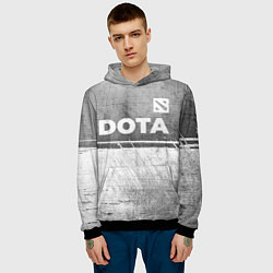 Толстовка-худи мужская Dota - grey gradient посередине, цвет: 3D-черный — фото 2