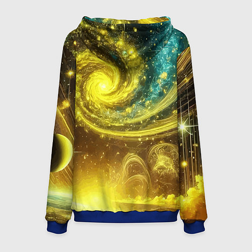 Мужская толстовка Sonic and Shadow battle in space - movie / 3D-Синий – фото 2
