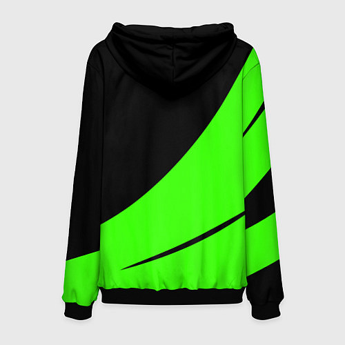 Мужская толстовка Чёрный с зелёным двуцветный / 3D-Черный – фото 2