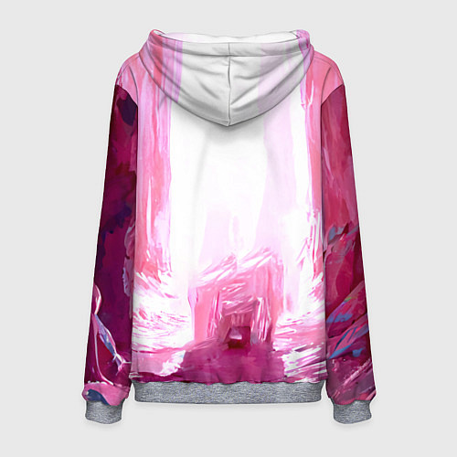 Мужская толстовка Пингвин в розовом / 3D-Меланж – фото 2