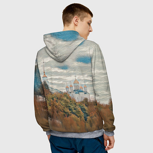 Мужская толстовка Храм на горе / 3D-Меланж – фото 4
