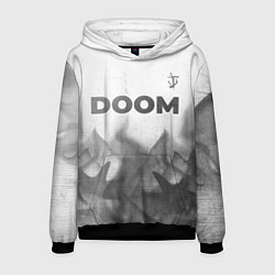 Толстовка-худи мужская Doom - white gradient посередине, цвет: 3D-черный