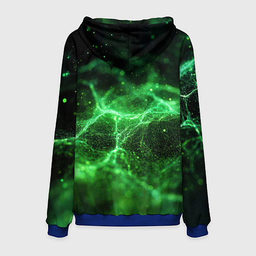 Мужская толстовка Зеленая связь текстура / 3D-Синий – фото 2
