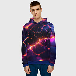 Толстовка-худи мужская Текстура вулкана, цвет: 3D-синий — фото 2