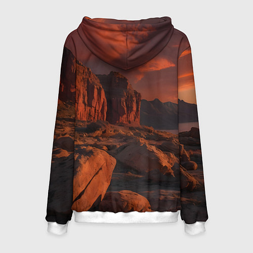 Мужская толстовка Ночной каньон / 3D-Белый – фото 2