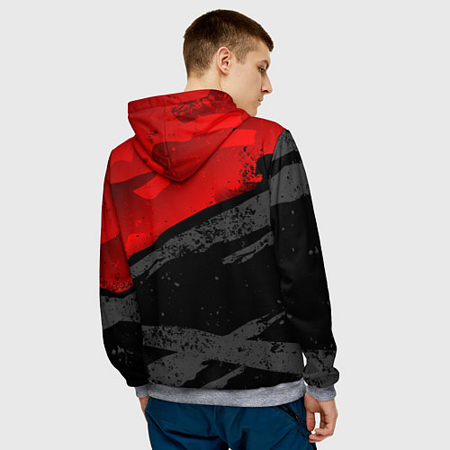 Мужская толстовка Doom - neon red / 3D-Меланж – фото 4