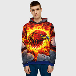 Толстовка-худи мужская Атланта Хокс в огне, цвет: 3D-синий — фото 2