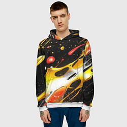 Толстовка-худи мужская Текстура краска, цвет: 3D-белый — фото 2