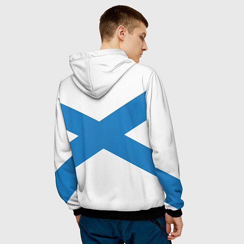 Мужская толстовка Военно-морской флот: Андреевский флаг / 3D-Черный – фото 4