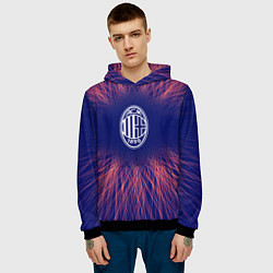 Толстовка-худи мужская AC Milan red energy, цвет: 3D-черный — фото 2