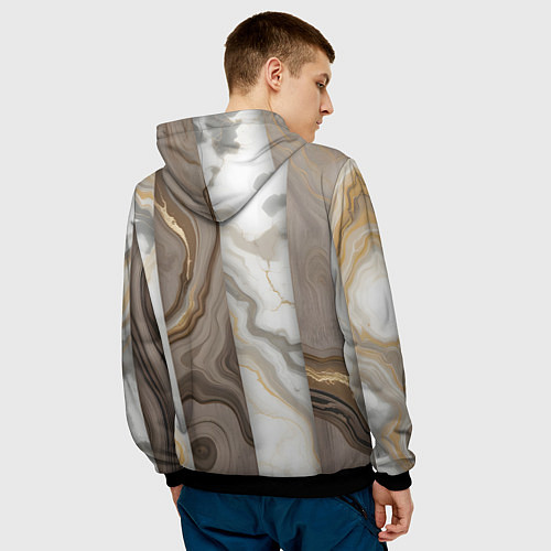 Мужская толстовка Дерево и мрамор / 3D-Черный – фото 4