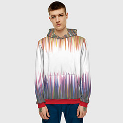 Толстовка-худи мужская Бахрома, цвет: 3D-красный — фото 2