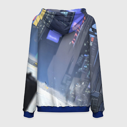 Мужская толстовка Бэтмен на снегу / 3D-Синий – фото 2
