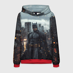 Толстовка-худи мужская Бэтмен в искрах, цвет: 3D-красный