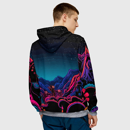 Мужская толстовка Psychedelic music art / 3D-Меланж – фото 4