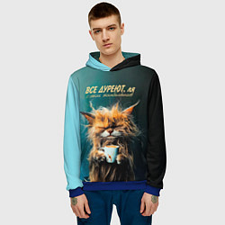 Толстовка-худи мужская Все дуреют с этих тимбилдингов, цвет: 3D-синий — фото 2